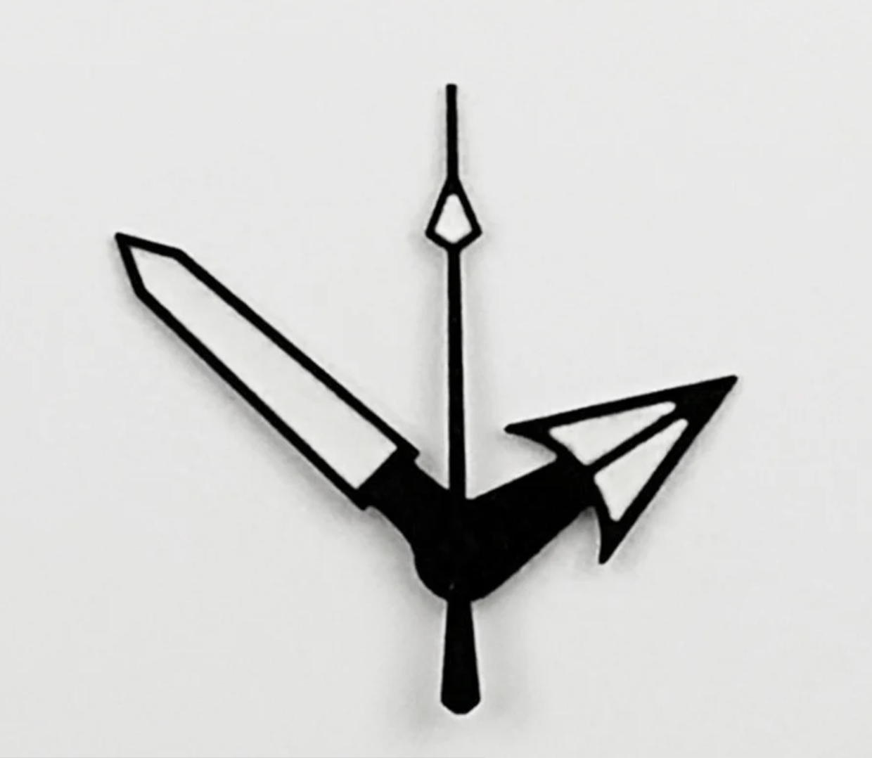 Polished Black "Falcon Edge" Mod Hands NH34 NH35 NH36 NH38 NH39 Watch Movements2