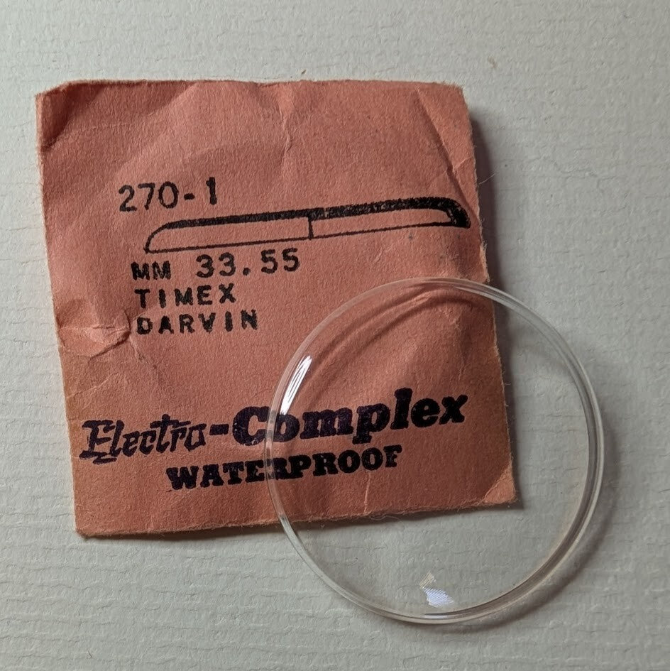 33.55mm Electro-Complex #270-1 Waterproof Acrylic Crystal – fits Timex “Darvin”0