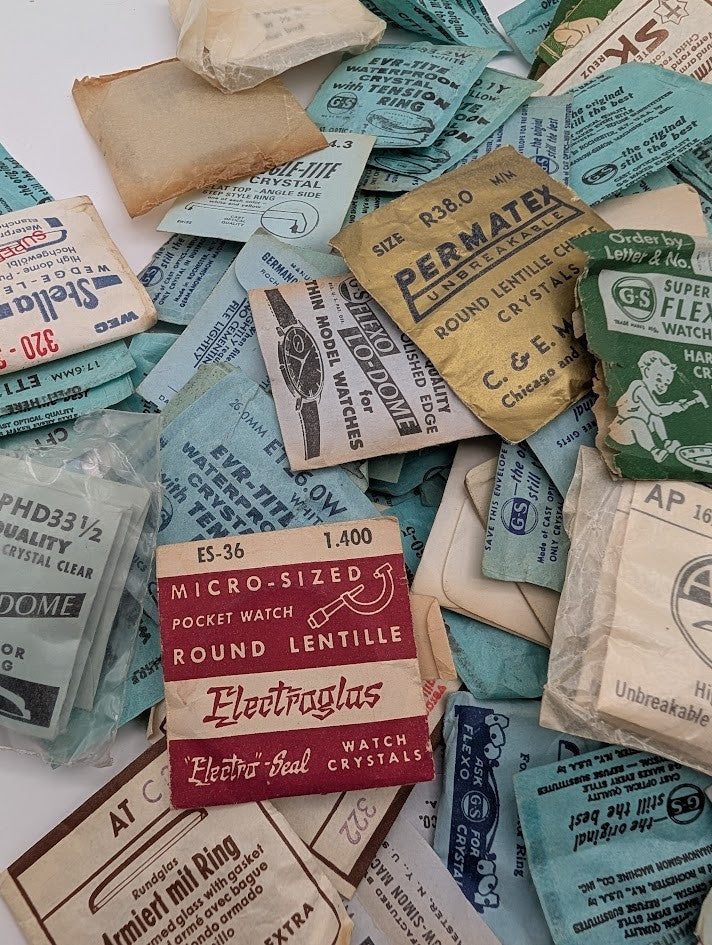 Lot 50 Round Acrylic Watch Crystals • High/Low Dome • Mixed Sizes • Mens Womens4