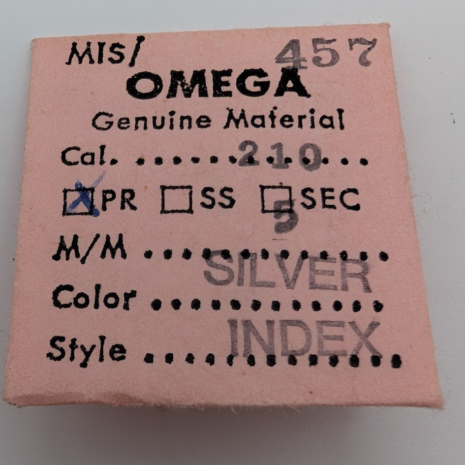 Genuine Omega Silver Index Hands for Cal 210 Hour & Minute Pair NOS3