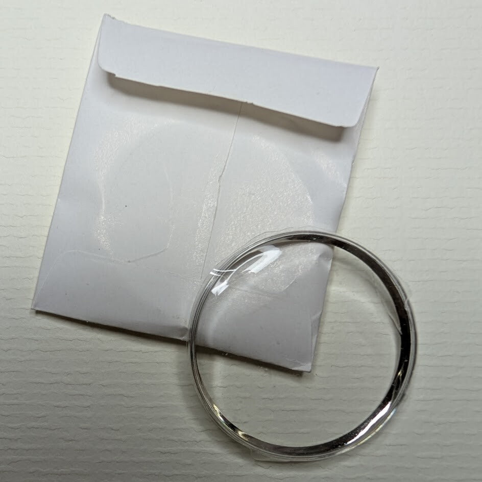 Aftermarket Omega Acrylic Crystal #5000 - Silver Tension Ring - 29.6mm0