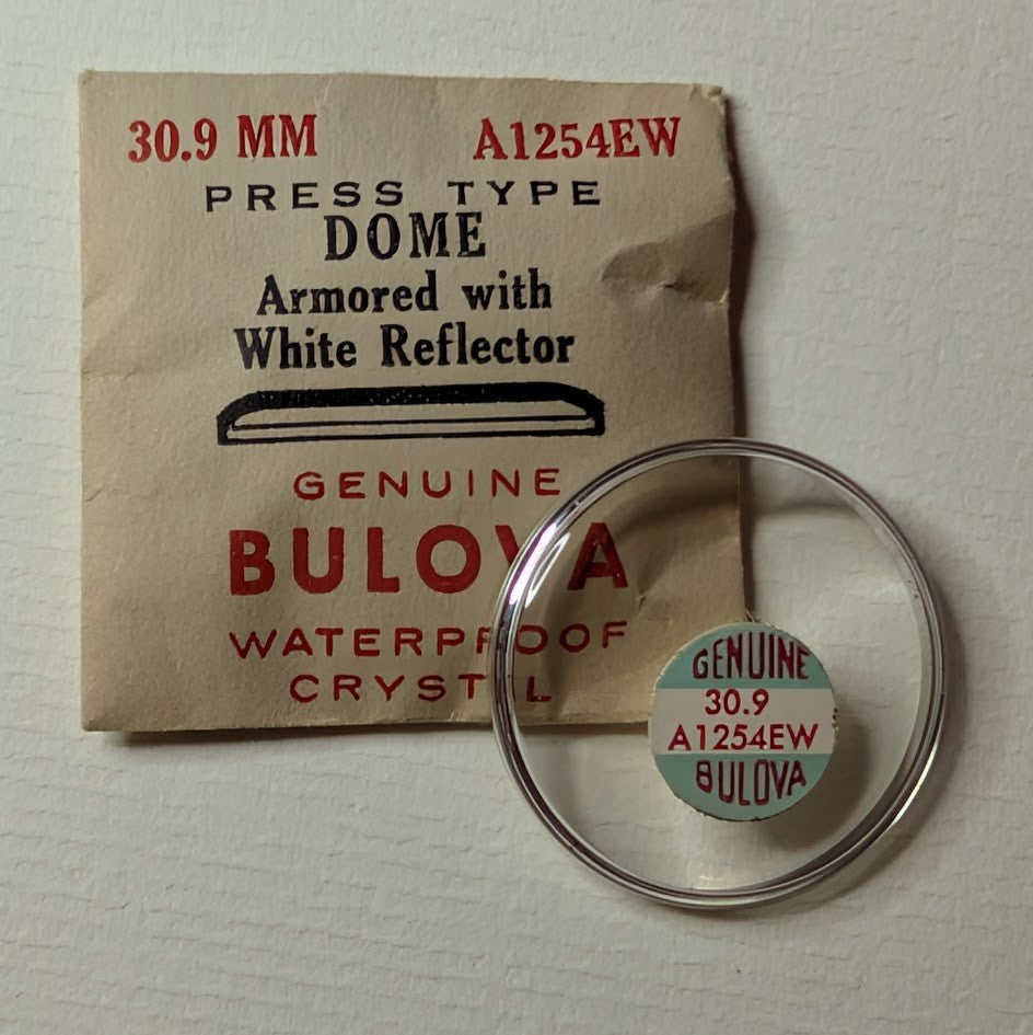 Bulova Armored White (Silver) Watch Crystal Round 30.9mm 1254EW NOS0