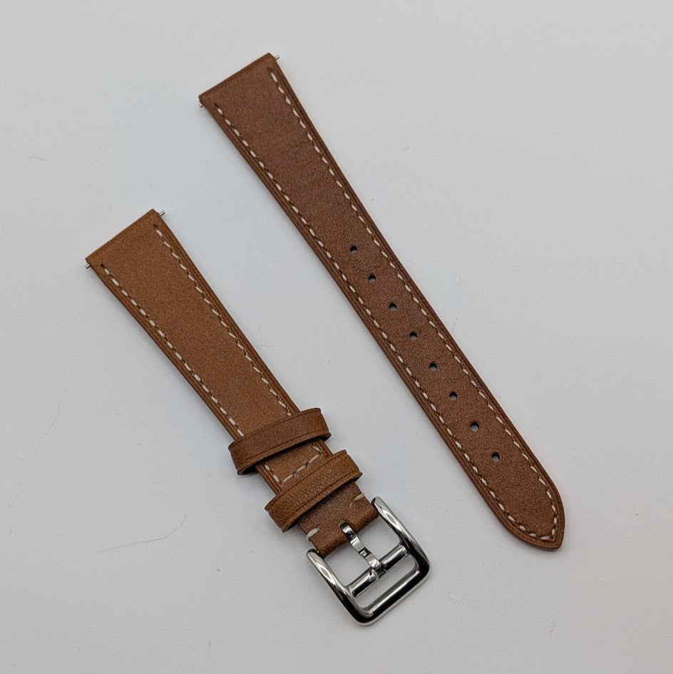 18mm Quick Release Leather Oil Wax Watch Band Strap Light Brown  Universal Fit1
