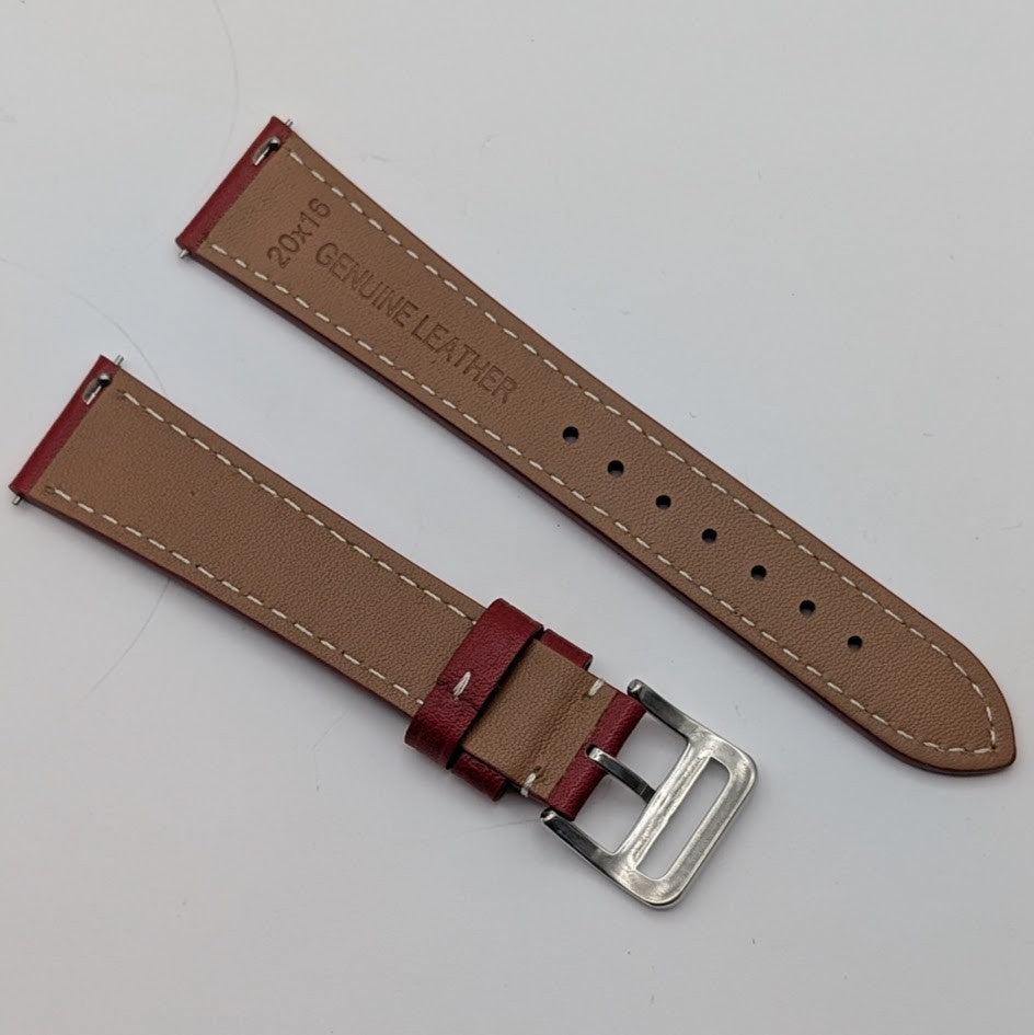20mm Quick Release Leather Oil Wax Watch Band Strap Red Brown  Universal Fit4
