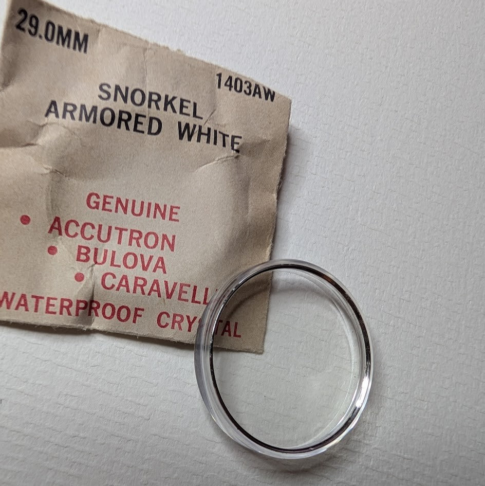 Bulova Snorkel Armored White (Silver) Watch Crystal Round 29.0mm 1403AW NOS1