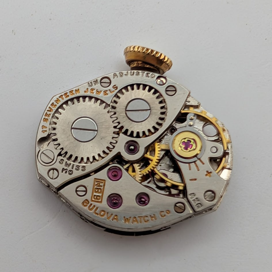 Vintage Bulova Cal 6BM Women's Watch Movement Running Ticks 6 BM 17j M0 Swiss0