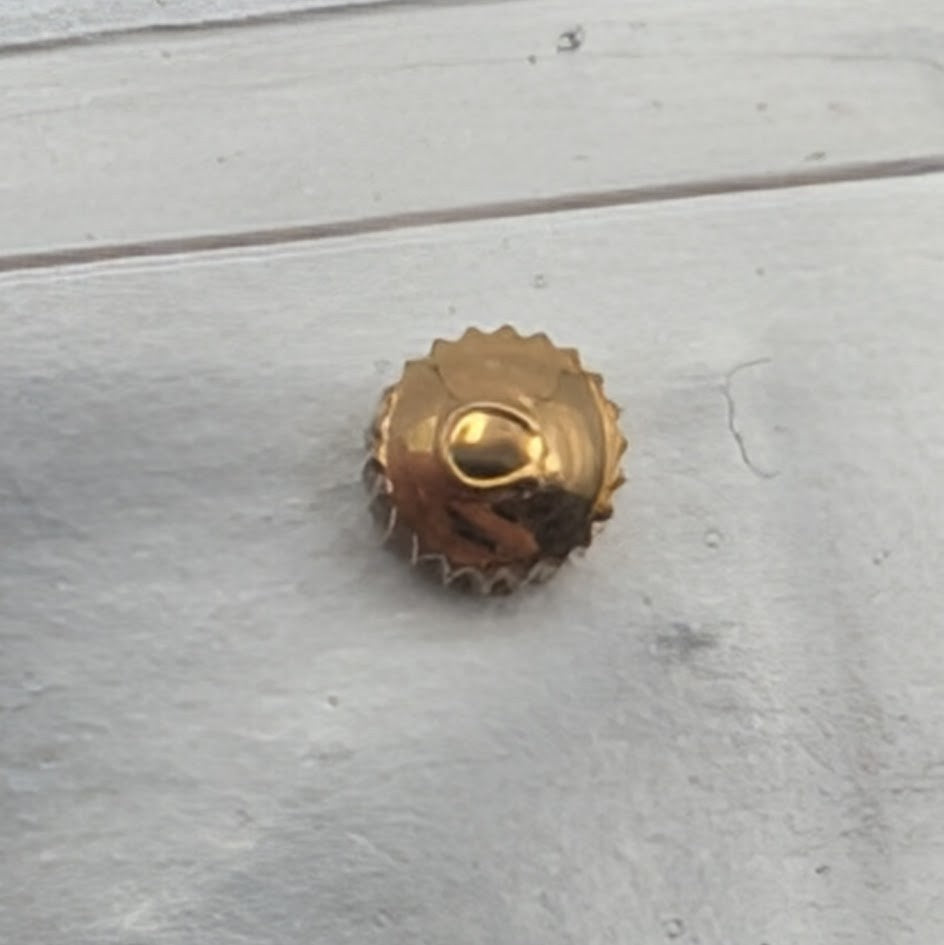 Omega Crown 069SX42082 Gold Plated Tap 0.9mm Tube 1.6mm Dia 3.0mm5