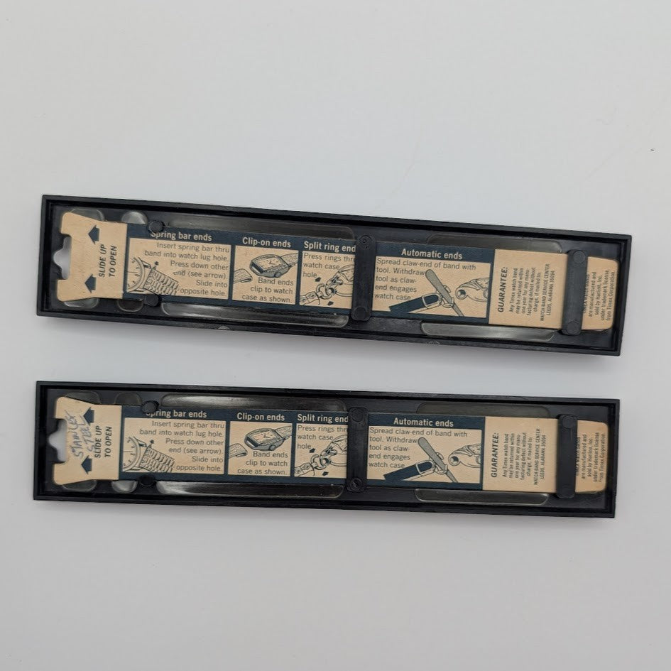 Lot of 2 NOS Timex Gold Tone Expansion Watch Bands Large Wrist Adjustable Japan2