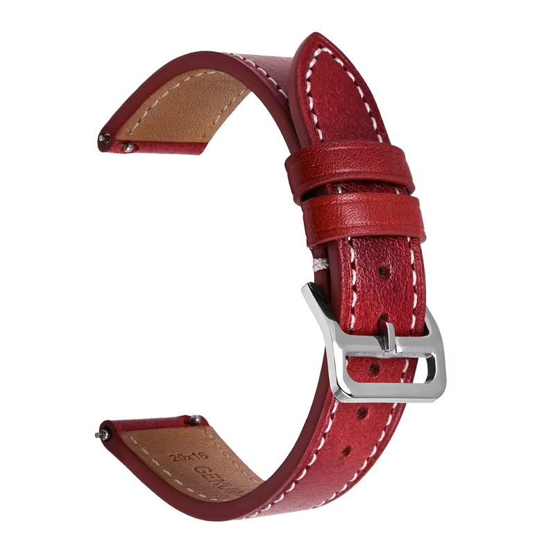 20mm Quick Release Leather Oil Wax Watch Band Strap Red Brown  Universal Fit1