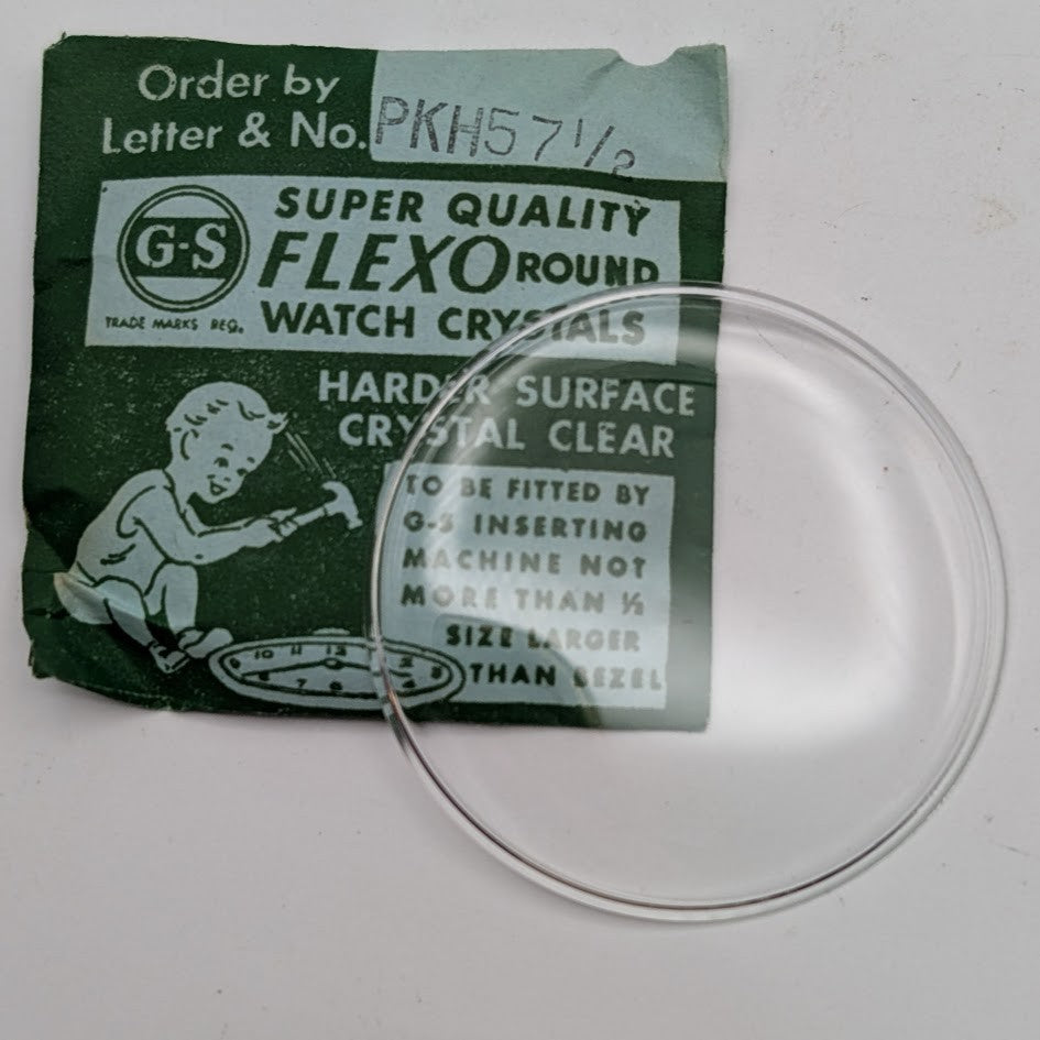 Germanow-Simon Mach (GS) PKH57 1/2 (49,2mm) Pocket Watch Crystal NOS Part Flexo0