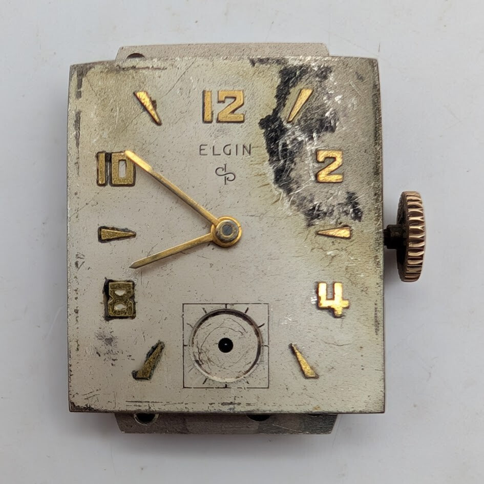 Vintage lot of 5 Mechanical Watch Movements for Parts  - Elgin Tank Style1