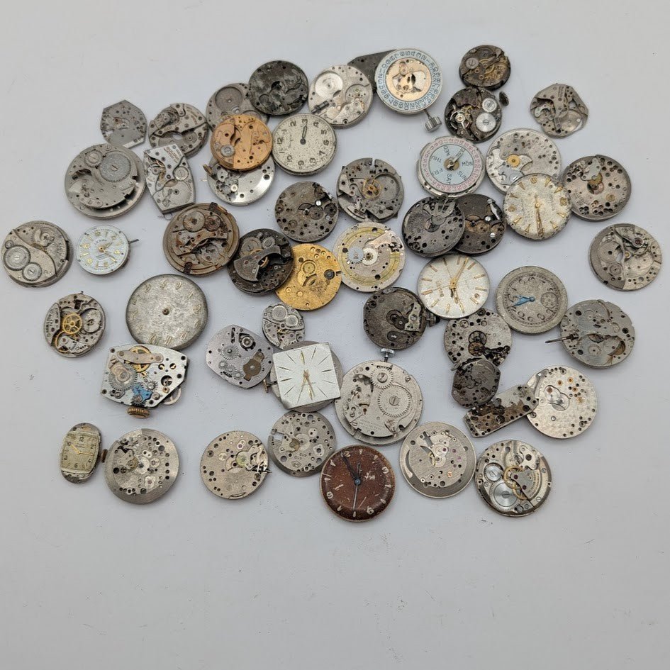Lot of 50 Vintage Watch Movements – Non-Working Parts / Steampunk Art0