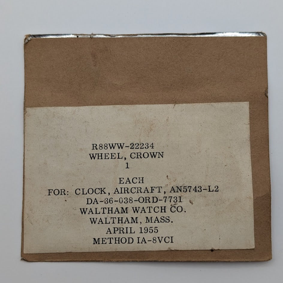 Waltham Aircraft Clock Crown Wheel R88WW-22234 – AN5743-L2 – 1955 NOS0
