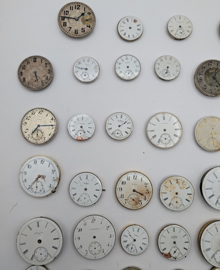 Lot of 45 Assortment of Untested Mechanical Pocket Watch Movements Parts/Repair6