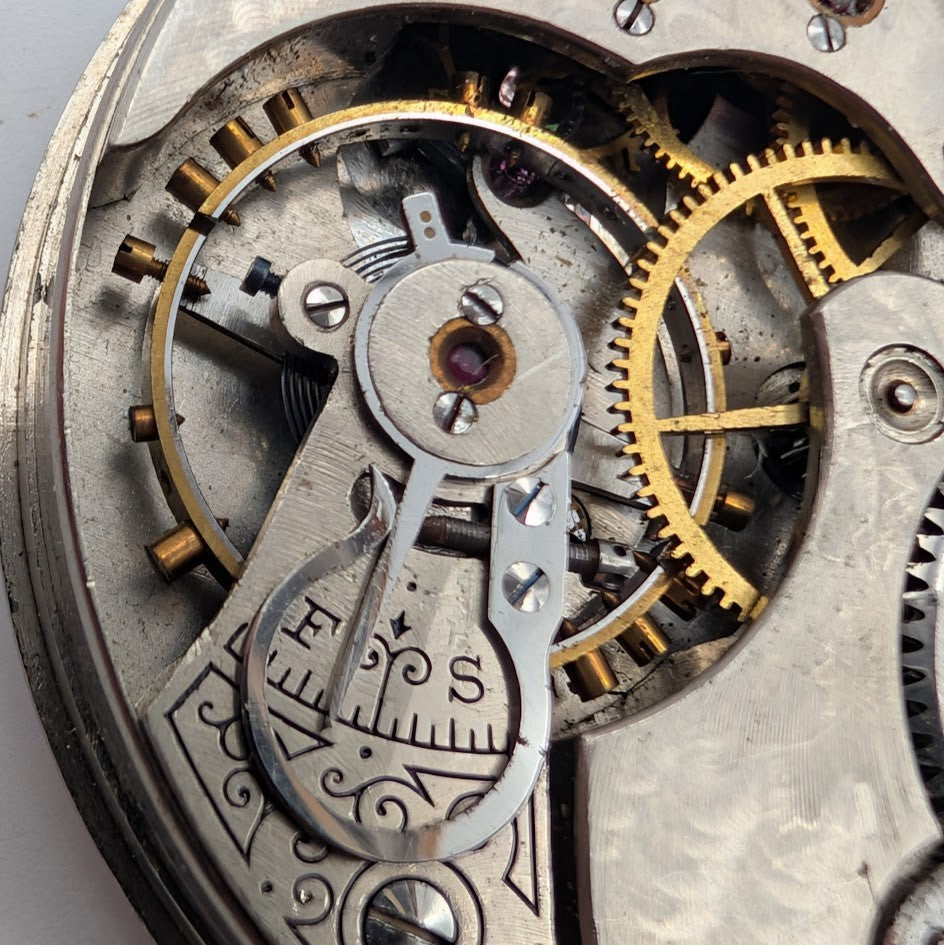 Illinois 16s Pocket Watch Movement Dial Grade 172 11j Lever Set Parts4