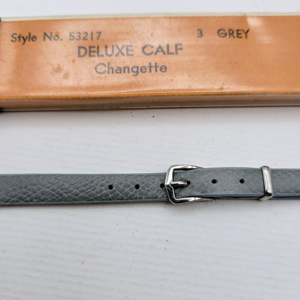 9mm Kreisler Gray Genuine Deluxe Calf Leather Ladies Changette Watch Band #532171