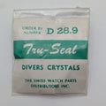 NOS 28.9mm Tru-Seal Diver Watch Crystals w/ Silver Tension Ring Swiss0