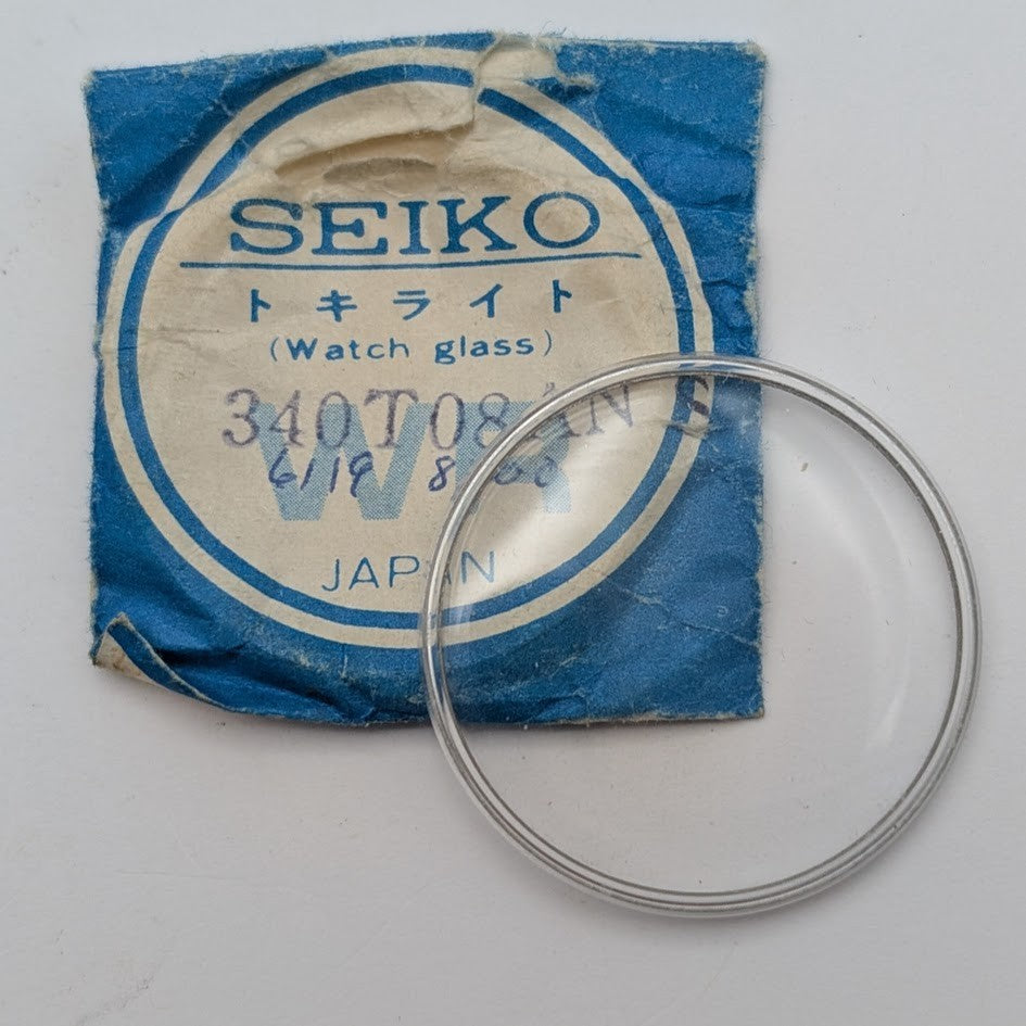 Seiko 340T08AN Acrylic Crystal 34.0mm w/ Silver Tension Ring – NOS Japan0