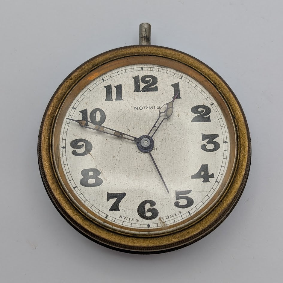 Vintage Normis 8Day Swiss Key Wind Clock Movement Parts / Repair0