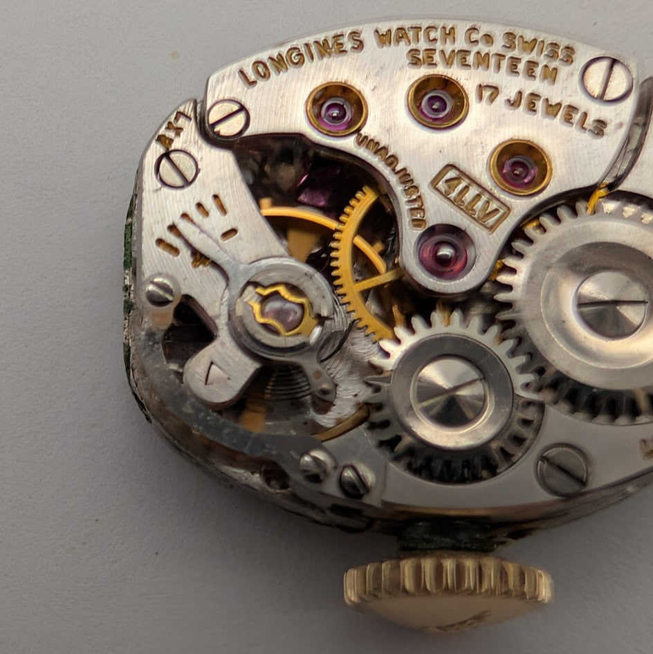 1961 Longines 4LLV 17J Ladies Watch Movement Dial & Crown Runs3