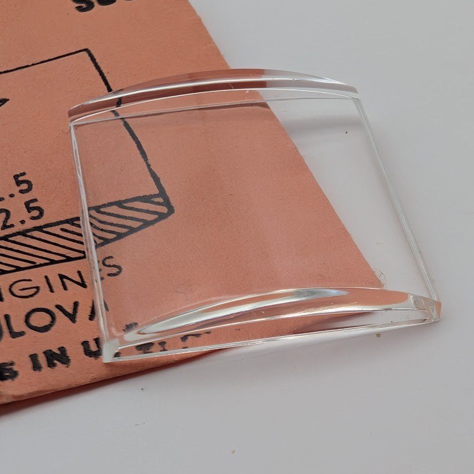 SUC RE255 22.5x22.5mm Rectangular Watch Crystal Longines Bulova NOS1