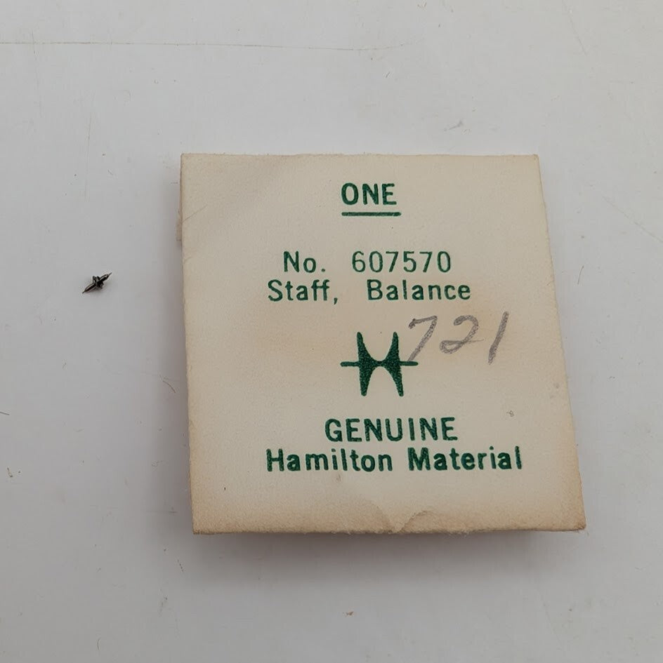 Genuine Hamilton Factory Balance Staff 607570 - 21/0s Grade 721 - New Old Stock0