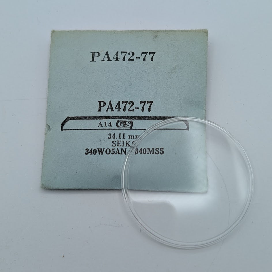 GS Round Replacement Crystal PA472-77 - 34.11mm for Seiko Watch - NOS0