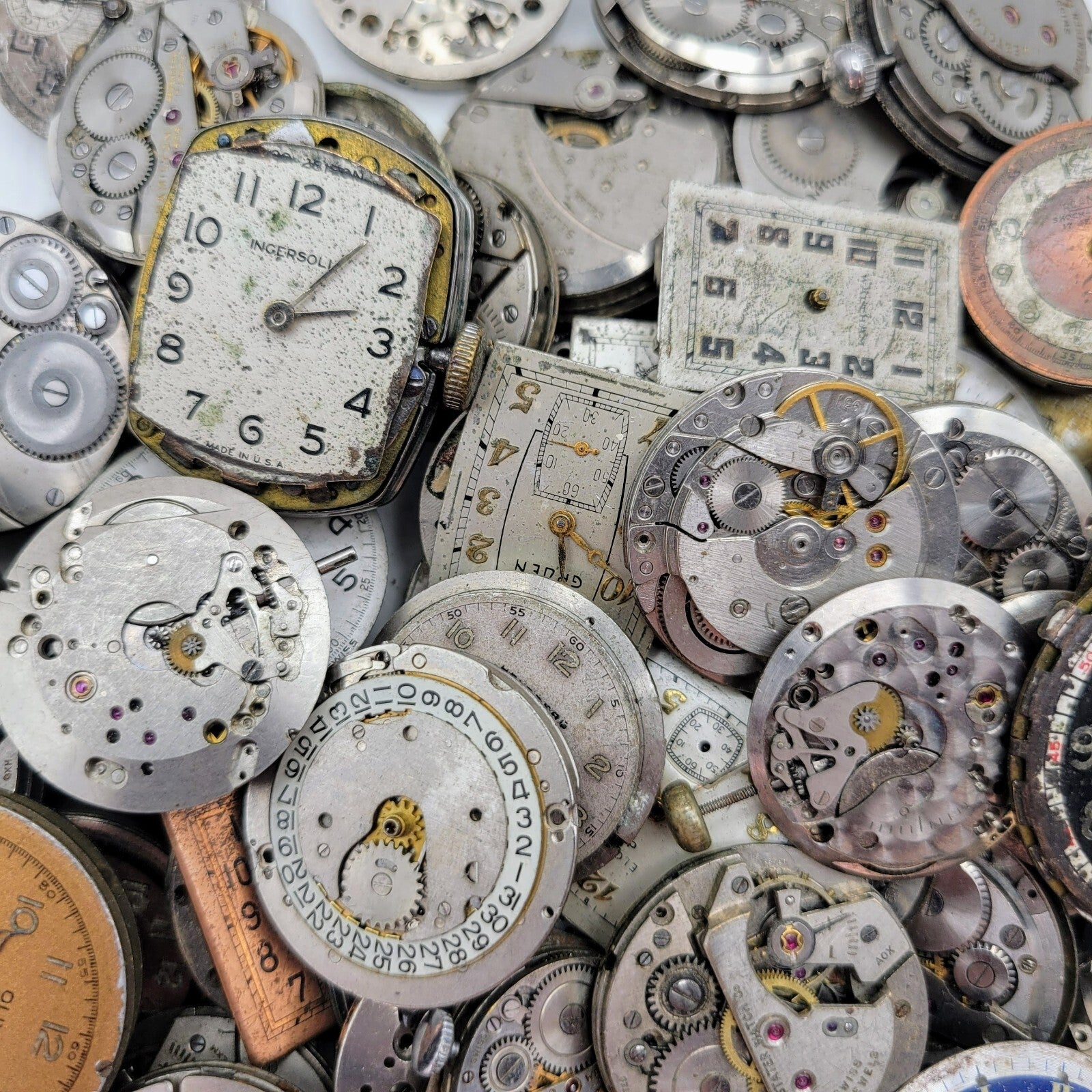 Mixed Lot Of 5 Untested Used Mechanical Watch Movements For Parts  (Lot F)1