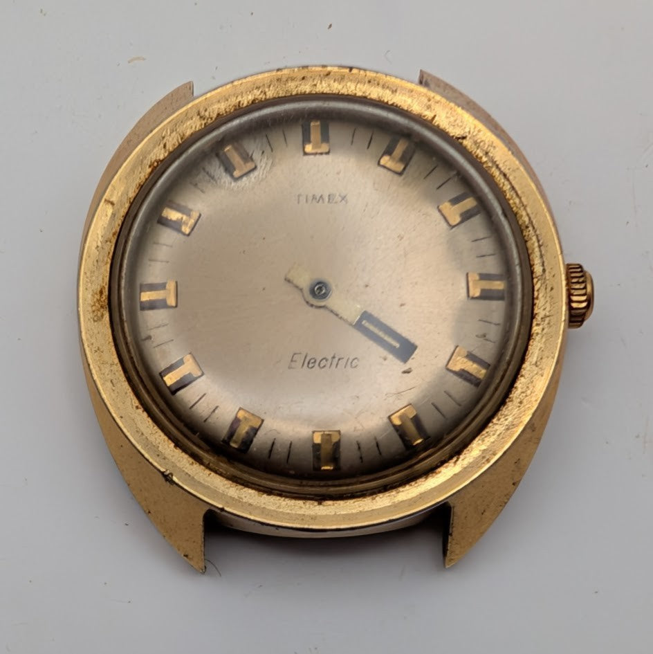 Timex Electric 36mm Watch Head Gold Tone – Missing Hands, Parts/Repair0