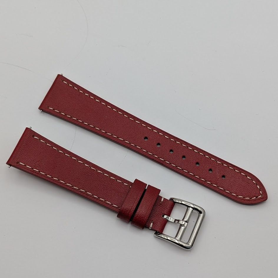 20mm Quick Release Leather Oil Wax Watch Band Strap Red Brown  Universal Fit3