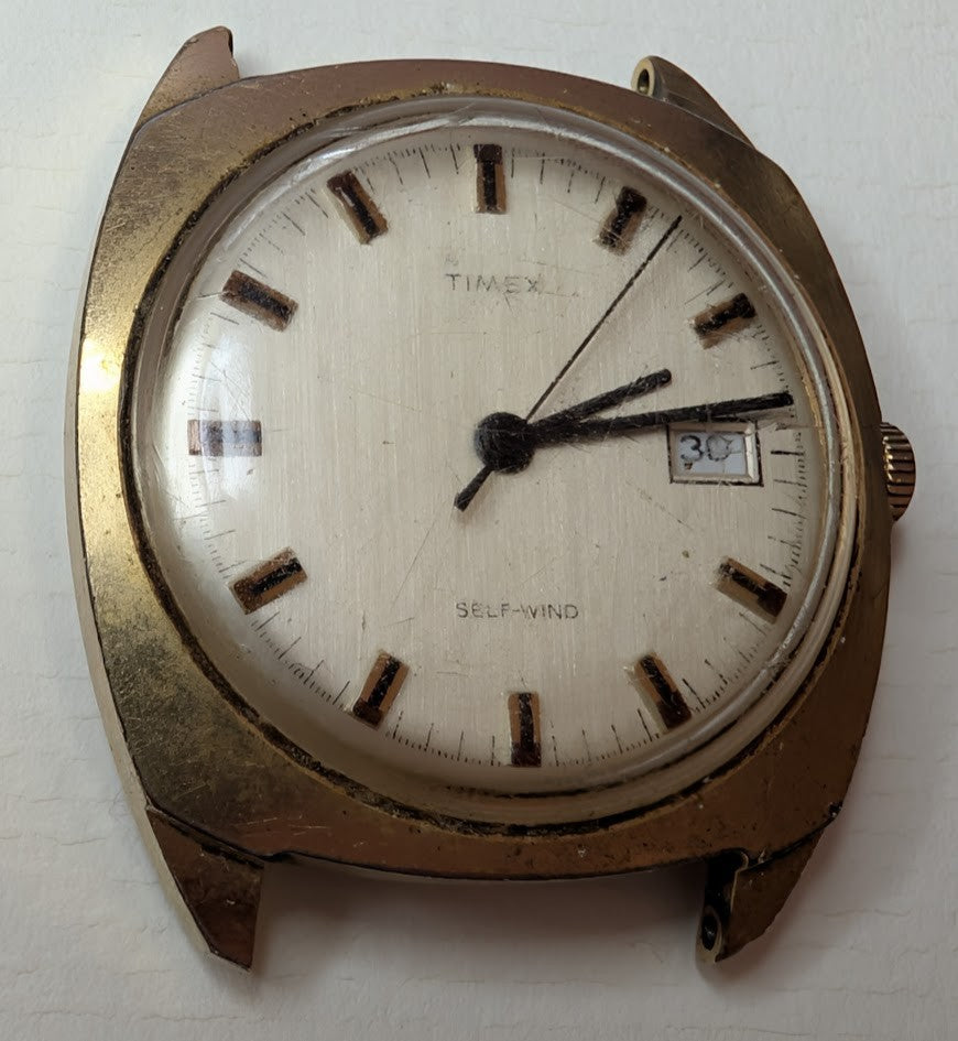 1971 Timex Viscount Self-Wind Date Watch – Not Running – Parts/Repair6