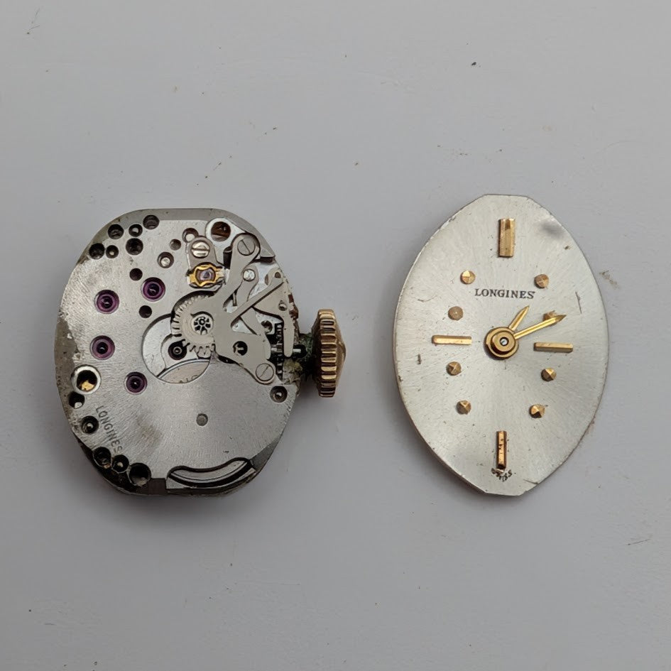 1961 Longines 4LLV 17J Ladies Watch Movement Dial & Crown Runs1