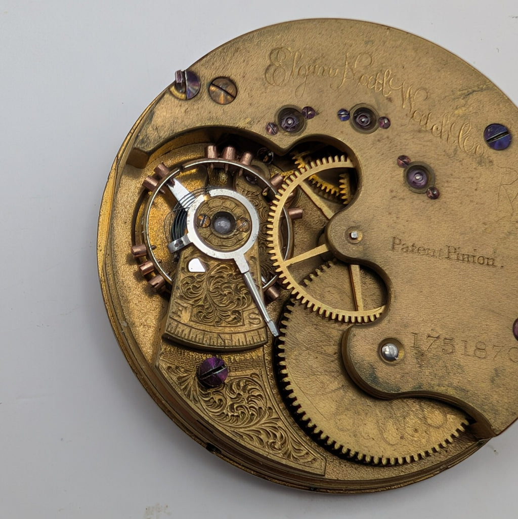 Vintage 1885 ELGIN Model 1 GRADE 66 8S 15J Pocket Watch Movement4