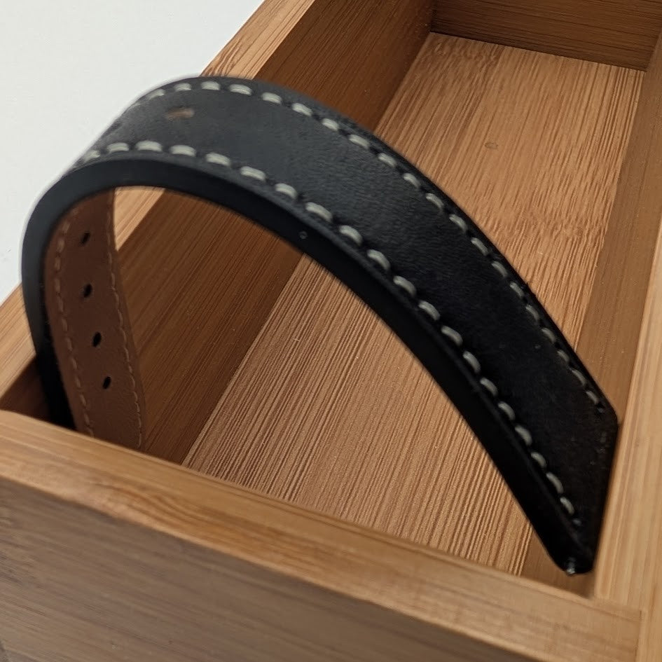 20mm Quick Release Leather Oil Wax Watch Band Strap Black  Universal Fit6