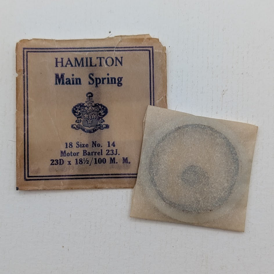 Hamilton 18s No. 14 Mainspring Motor Barrel 23J 23D x 18.5/100MM1