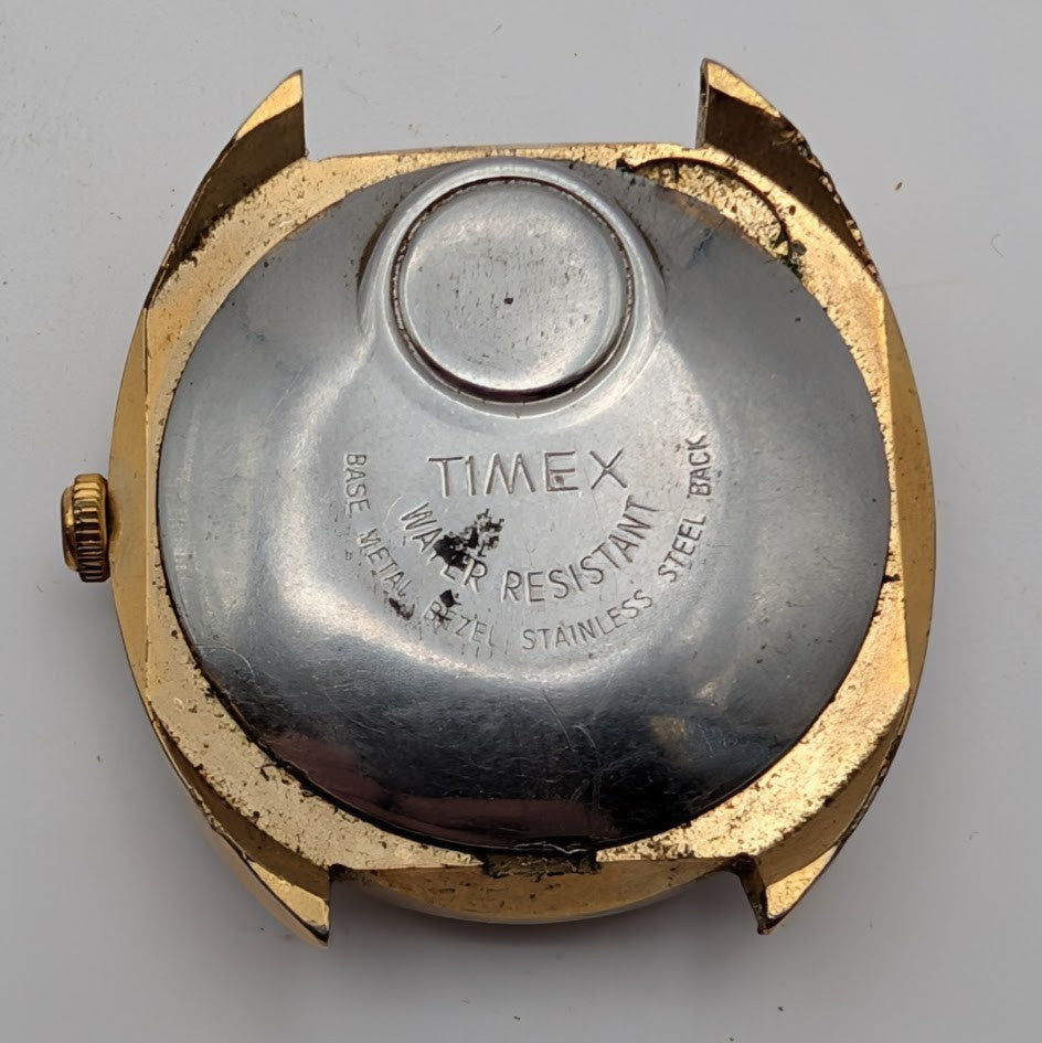 Timex Electric 36mm Watch Head Gold Tone – Missing Hands, Parts/Repair1