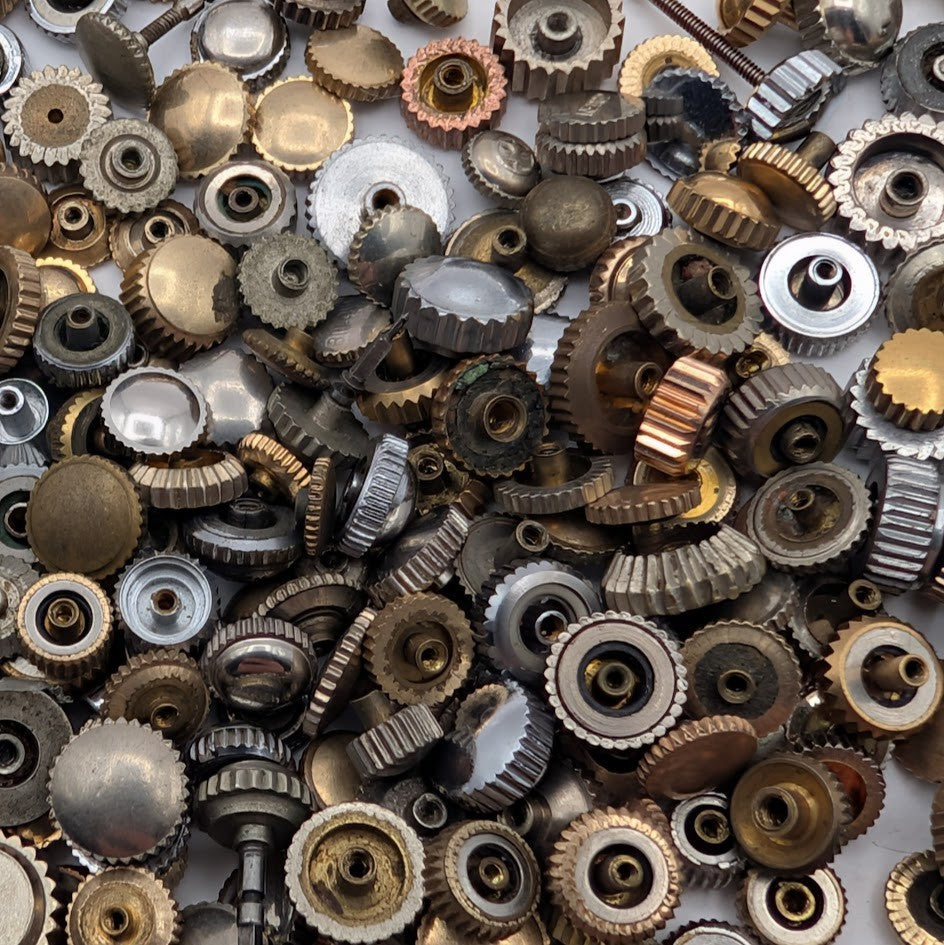 Watch Crowns Parts lot of 50 - Parts/Repair - Gold & Silver Toned2