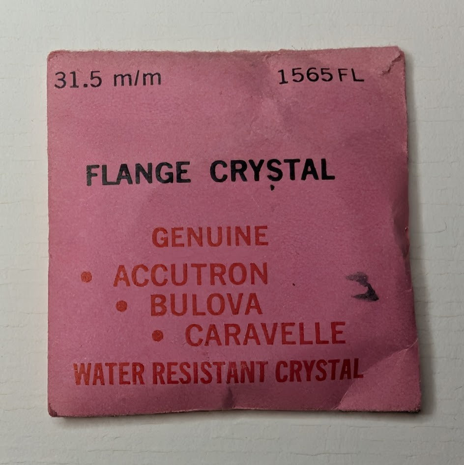 Accutron Bulova Caravelle Flange Watch Crystal NOS Part# 31.5MM 1565FL2