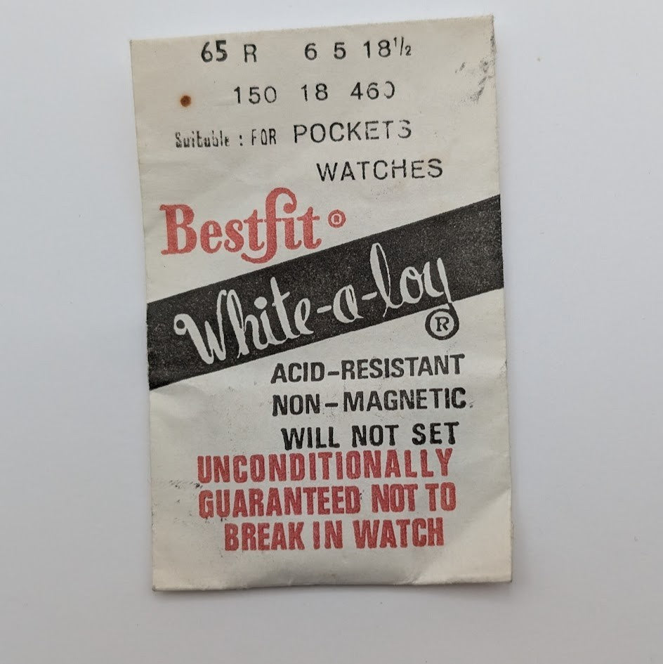 Bestfit White-a-Lay Pocket Watch Mainspring 65R 6 5 18½ (150 18 46J)0