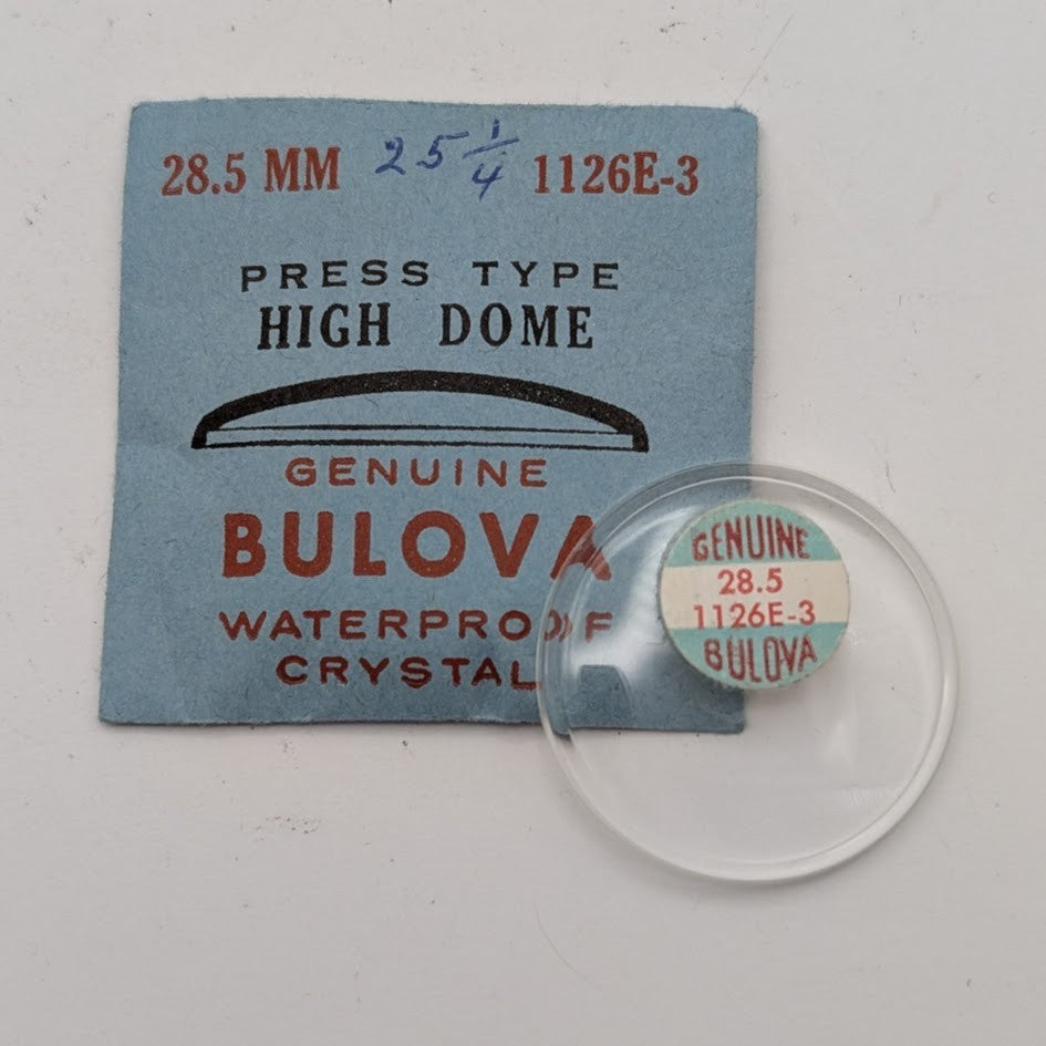 NOS Bulova 28.5mm Watch Crystal – High Dome Press Type – 1126E-30