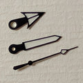 Polished Black "Falcon Edge" Mod Hands NH34 NH35 NH36 NH38 NH39 Watch Movements0