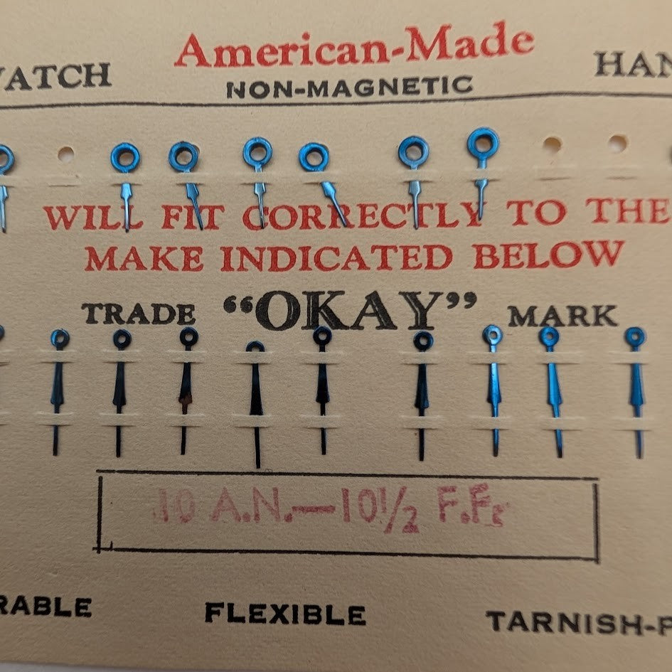 Blue Watch Hands Set – American-Made “OKAY” – 10AN / 10½FF – 1 Hour Missing1