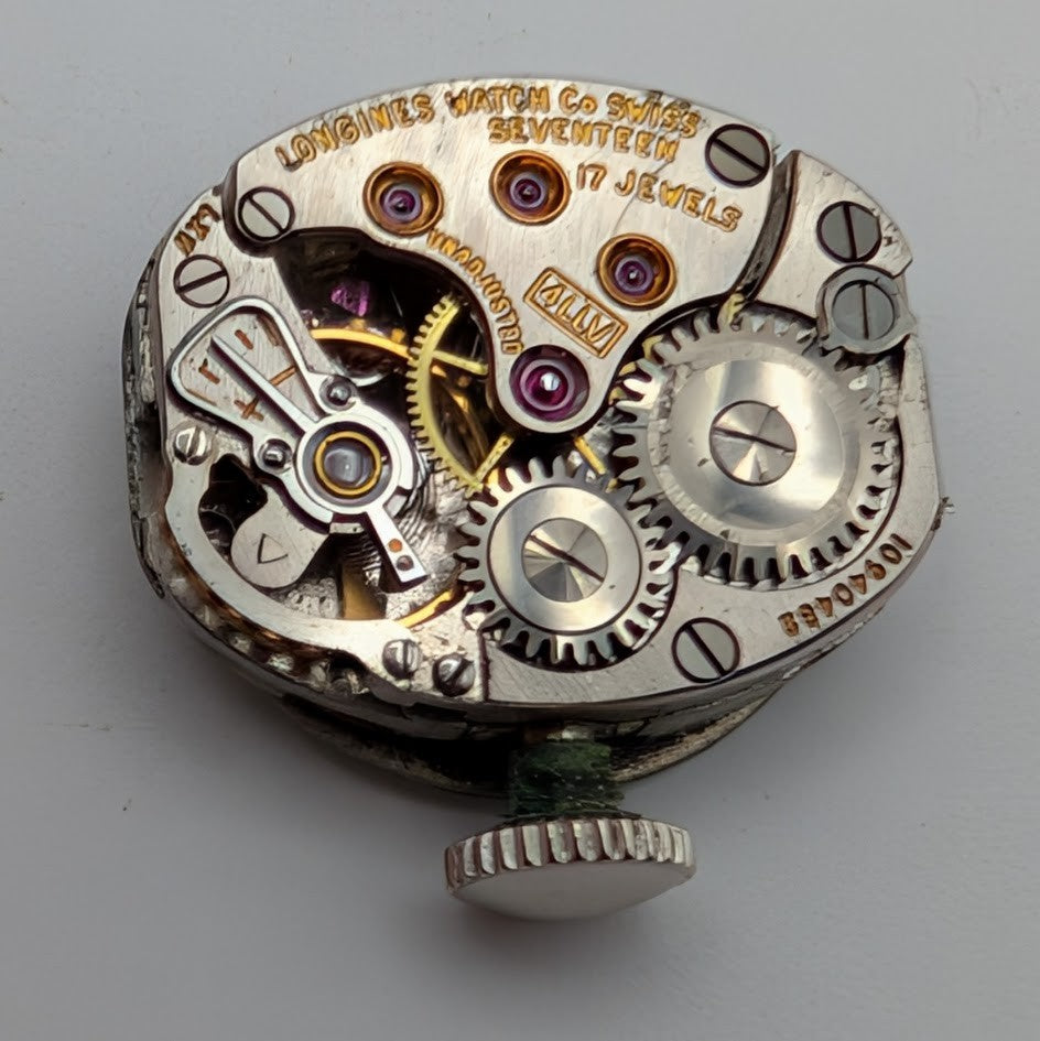 Longines 4LLV 17J Ladies Watch Movement w/ Dial Hands Crown – 1959 – Runs1