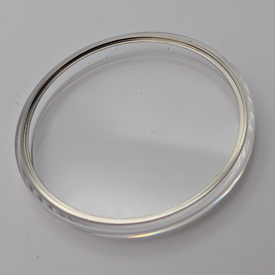 Aftermarket Seiko 31mm Acrylic Flat Top Watch Crystal w Silver Tension Ring2