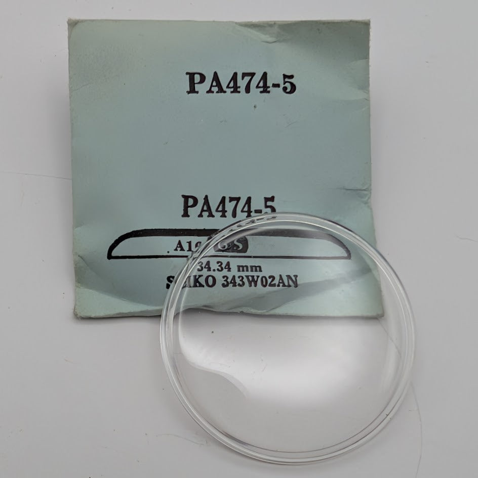 GS Round Replacement Crystal PA474-5 - 34.34mm for Seiko Watch - NOS0