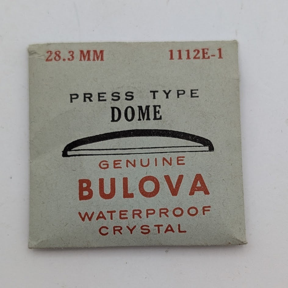 NOS Bulova 28.3mm Watch Crystal – Low Dome Press Type – 1112E-12