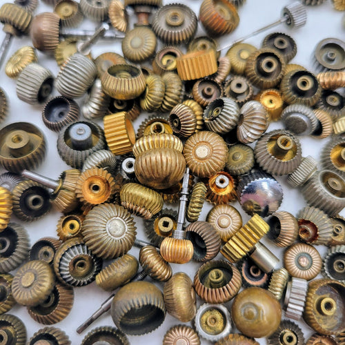 Assortment of Fifty (50) Various Color and Size Pocket Watch Crowns / Crown1