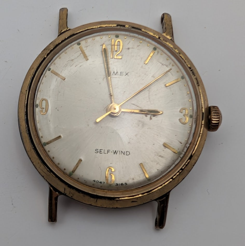 Timex Viscount Self-Wind 4047 3163 (1963) – Gold-Tone Case – Parts/Repair0