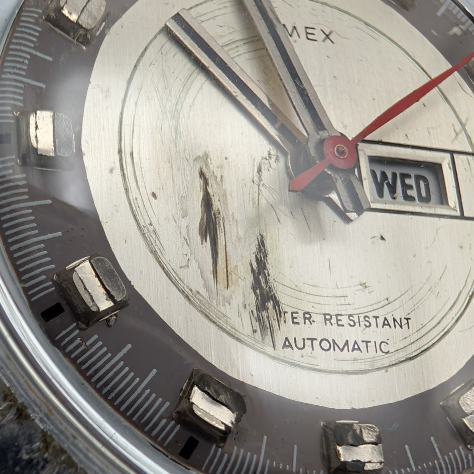1973 Timex Viscount Day-Date Automatic 46850 3373 – Runs Slow – New Crystal4
