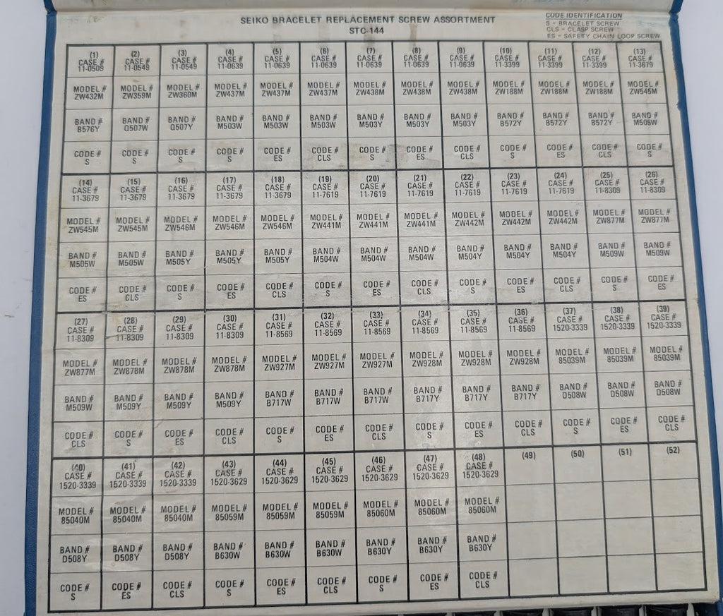 Seiko Bracelet Replacement Screw Assortment STC-144 Box – Partial / Not Complete2